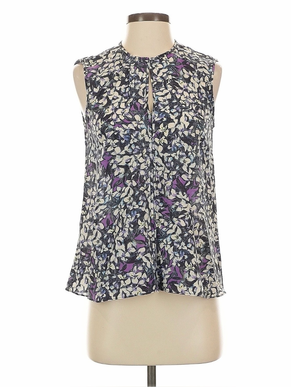 Rebecca Taylor 100% Silk Floral Sleeveless Blouse